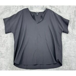 Eileen Fisher Blouse Small Lagenlook Minimalist Casual Classic High Low Boxy